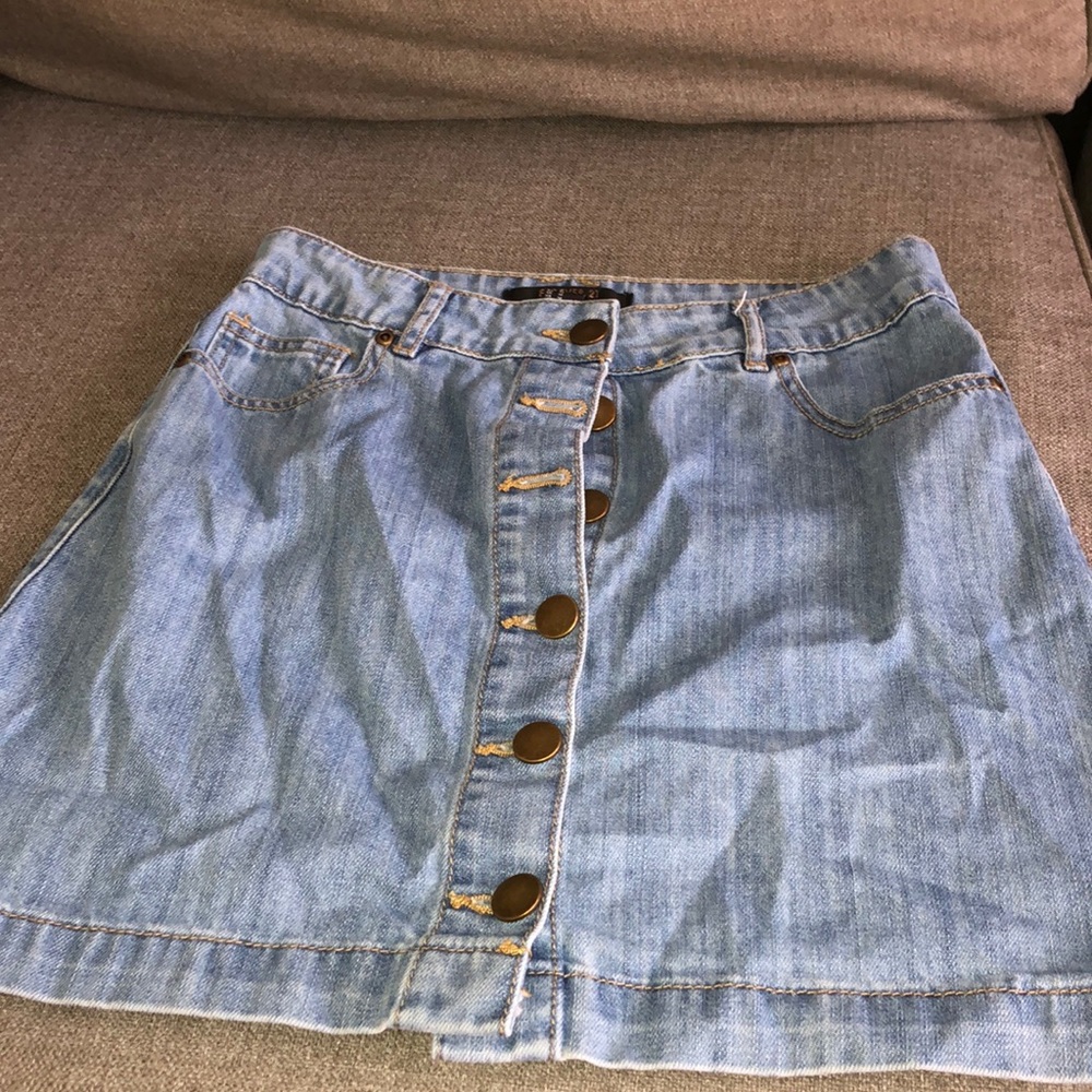 Denim button up skirt